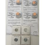 4 USA LINCOLN CENTS COLLECTORS SET AND 4 WW2 USA STEEL WAR PENNIES