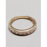 9CT YELLOW GOLD DIAMOND HALF ETERNITY RING SIZE N WEIGHT 2.1G