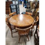 COUNTRY STYLE ROUND DINING TABLE WITH 5 CHAIRS
