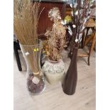 3 FLOWER VASES