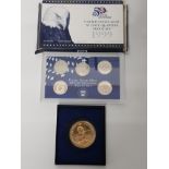 AMERICAN REVOLUTION BICENTENNIAL MEDAL AND FIVE 50 STATE QUARTERS PROOF SET