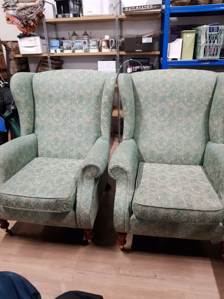 PAIR OF PARKER KNOLL WING BACK ARMCHAIRS