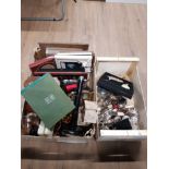 2 BOXES OF MISCELLANEOUS INC CUTLERY PICTURE FRAMES ETC