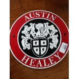 CAST METAL AUSTIN HEALEY SIGN