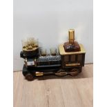 NOVELTY BOOZE TRAIN WITH DECANTER AND SHOT GLASSES
