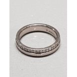 18CT WHITE GOLD HALF ETERNITY WEDDING BAND RING SIZE N 6G