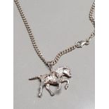 SILVER HORSE PENDANT ON SILVER CHAIN 22G