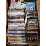 BOX CONTAINING MISCELLANEOUS DVDS AND CDS