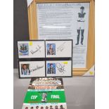 SIGNED NEWCASTLE UNITED PLAYER CARDS AND CUP FINAL PROGRAMME