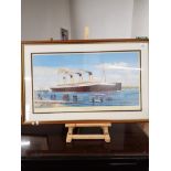 SIGNED PRINT THE OLYMPIC PASSING CALSHOT BY SIMON FISHER