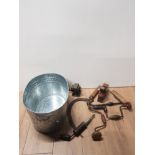GALVANISED BUCKET CONTAINING OLD TOOLS