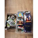 A BOX OF ASSORTED DVDS AND PS3 AND XBOX 360 GAMES