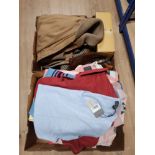 2 BOXES OF ASSORTED CLOTHING INC PRINGLES JUMPERS ETC