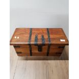 RUSTIC PINE METAL BOUND STORAGE BOX