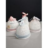 4 LLADRO CHRISTMAS BELLS INCLUDES 1994 1995 1996 AND 1997 ALL WITH ORIGINAL BOXES