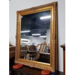 LARGE GILT FRAMED HALL MIRROR 122CM X 98CM