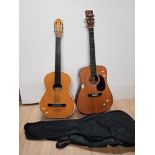 ENCORE ACOUSTIC GUITAR WITH CARRY CASE PLUS ONE OTHER GUITAR BY LARK