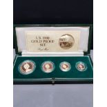 UK 1980 4 COIN GOLD PROOF SET INCLUDES QUINTUPLE SOVEREIGN DOUBLE SOVEREIGN AND HALF SOVEREIGN