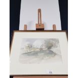 LEONARD EVETTS 1909 1997 "ABOVE ELSDON"WATERCOLOUR 19 X 26 CM SIGNED BOTTOM RIGHT AND FRAMED