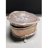 HALLMARKED SHEFFIELD SILVER TRINKET BOX WITH A LOVELY FLORAL DESIGN ON LID GROSS WEIGHT 109.6G