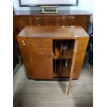 BURRWALNUT ART DECO LP STORAGE UNIT