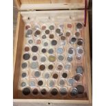 BOX CONTAINING 71 MIXED COINS MAINLY USA ALSO INCLUDES SILVER COINAGE