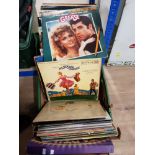 BOX OF MISCELLANEOUS LP RECORDS MAINLY CLASSICAL AND EASY LISTENING INCLUDES GREASE SOUND OF MUSIC