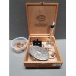 BOX SILVER ITEMS INCLUDES ROSE FLUTE
