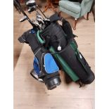 GOLF CLUBS AND TROLLEY
