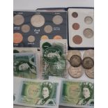 VARIOUS BRITISH CURRENCY INCLUDING COIN SETS AND NOTES