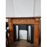 MODERN CARVED PINE FIRE SURROUND