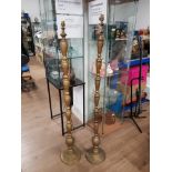 2 LARGE BRASS EFFECT STANDARD LAMPS