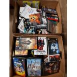 2 BOXES OF ASSORTED DVDS