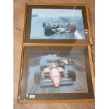 2 FRAMED BENJAMINS 1987 AND 1986 F1 RACING PRINTS