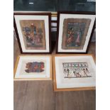 4 FRAMED EGYPTIAN THEMED PICTURES