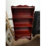 REPRODUCTION MAHOGANY 4 TIER BOOKSTAND FITTED WITH A SINGLE DRAWER