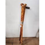 BUNDLE OF CARVED WALKING STICKS