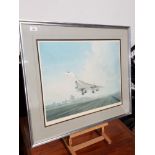 FRAMED PRINT OF CONCORD SIGNED GERALD COULSON