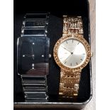 GIANNI RICCI WRISTWATCH WITH ORIGINAL BOX TOGETHER WITH GENTS TUNGSTEN STAINLESS STEEL WRISTWATCH