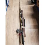 BUNDLE OF FISHING RODS INCLUDES SALMON FLY ETC