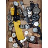 BOX LOT CONTAINING SPORTS WRISTWATCHS