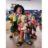 3 CLOWN FIGURES