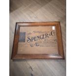 ORIGINAL FRAMED SPENCER AND CO ADVERTISING PICTURE