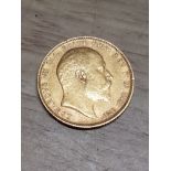 22CT GOLD 1905 SOVEREIGN COIN