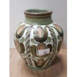 DENBY POTTERY VASE BY GLYN COLLEDGE HEIGHT 9INCH