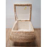 VINTAGE WICKER SEWING BASKET