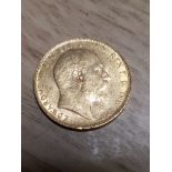 1910 GOLD SOVEREIGN 22CT COIN