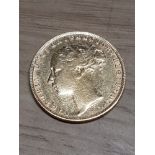 22CT GOLD 1876 SOVEREIGN COIN