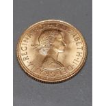 1958 GOLD SOVEREIGN 22CT COIN