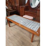 1970S OAK SCANDINAVIAN RECTANGULAR TILE TOPPED COFFEE TABLE